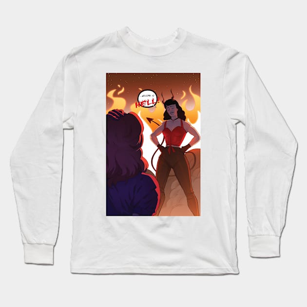 Welcome to Hell Long Sleeve T-Shirt by Killer Tater Tots Comics